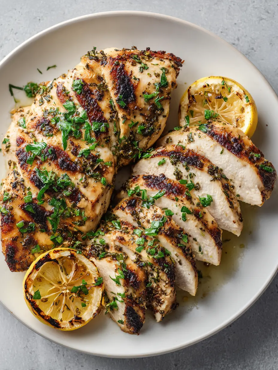 Mediterranean Chicken Marinade with Charred Lemon and Parsley