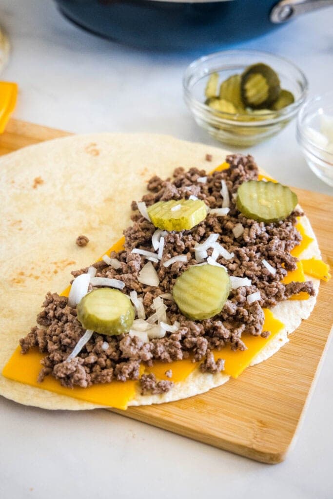 Cheeseburger Quesadilla with Burger Sauce