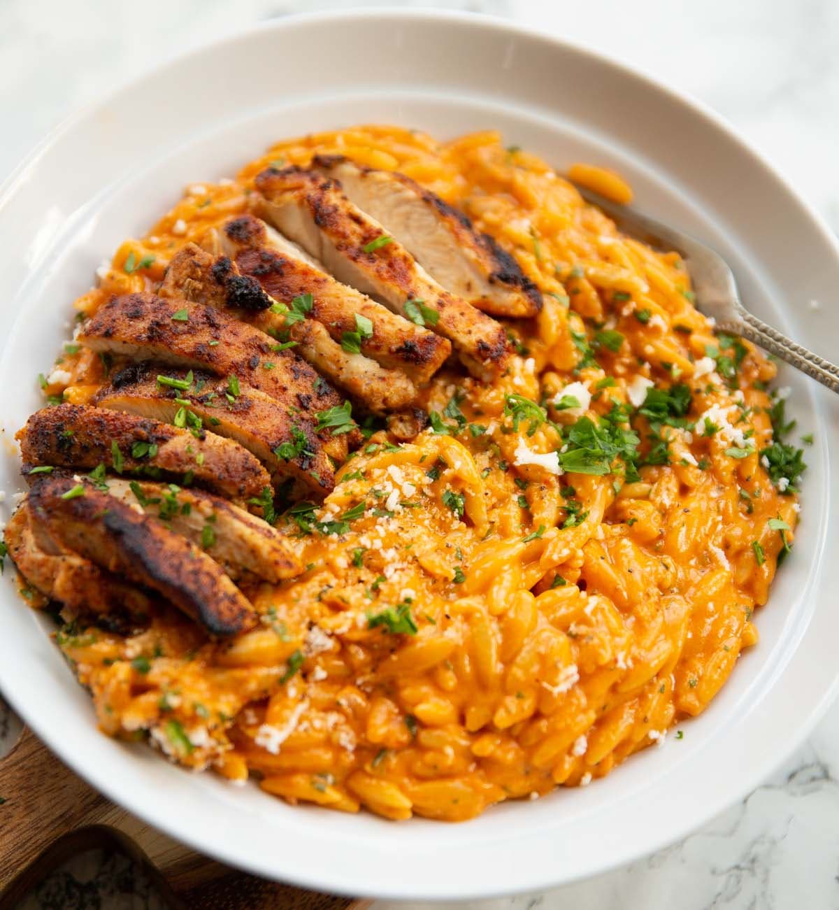 'Nduja Orzo with Creamy Parmesan Sauce