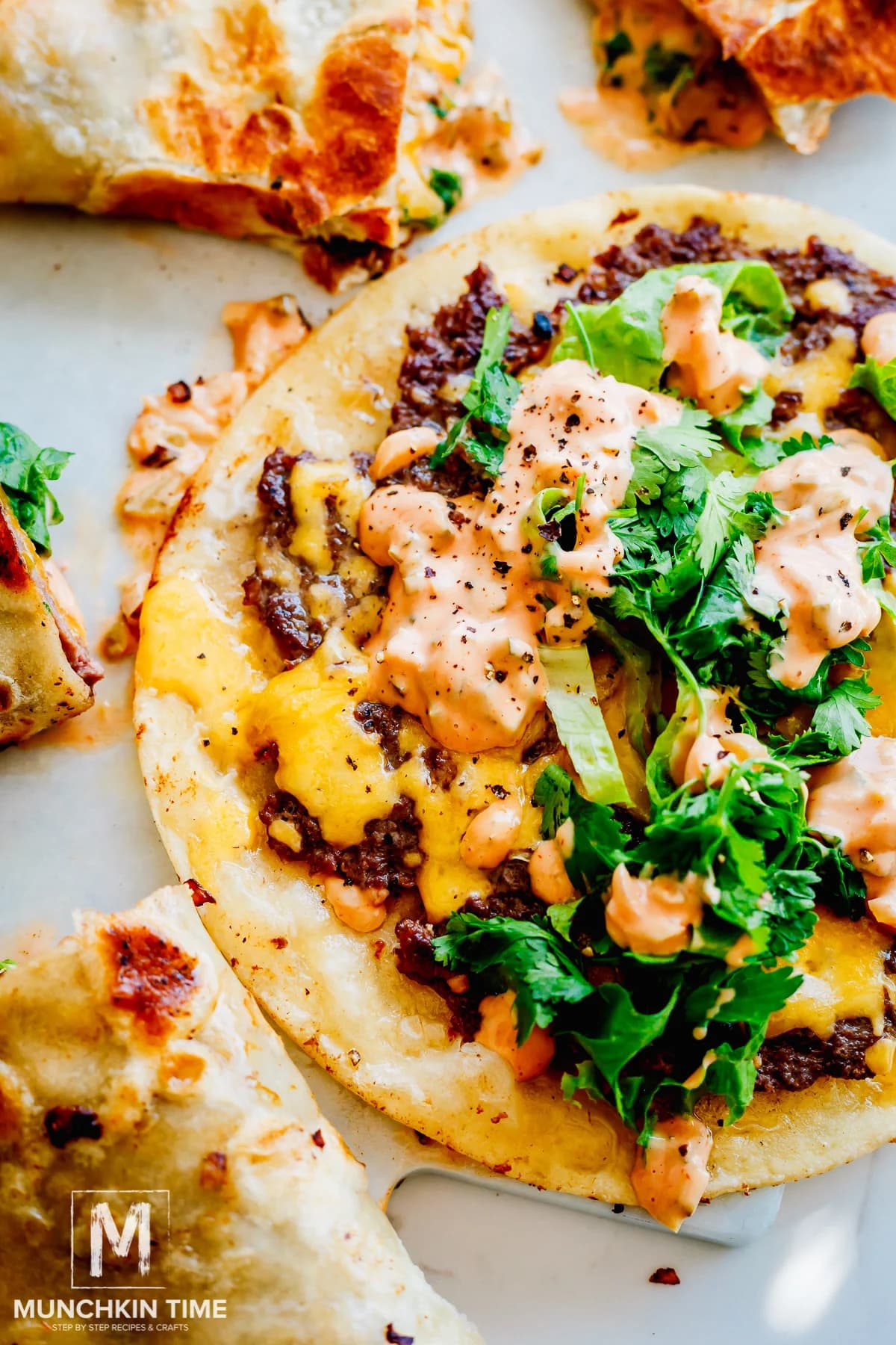 Smash Tacos with Cheddar and Special Sauce