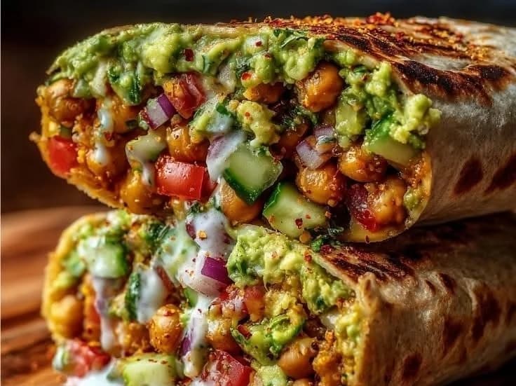Vegan Vegetable Wraps with Crisp Veggies and Creamy Hummus