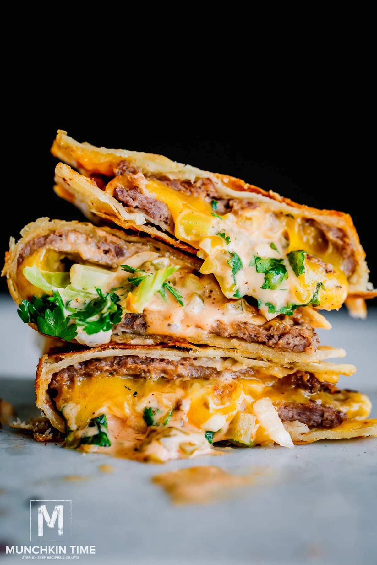 Smash Tacos with Cheddar and Special Sauce