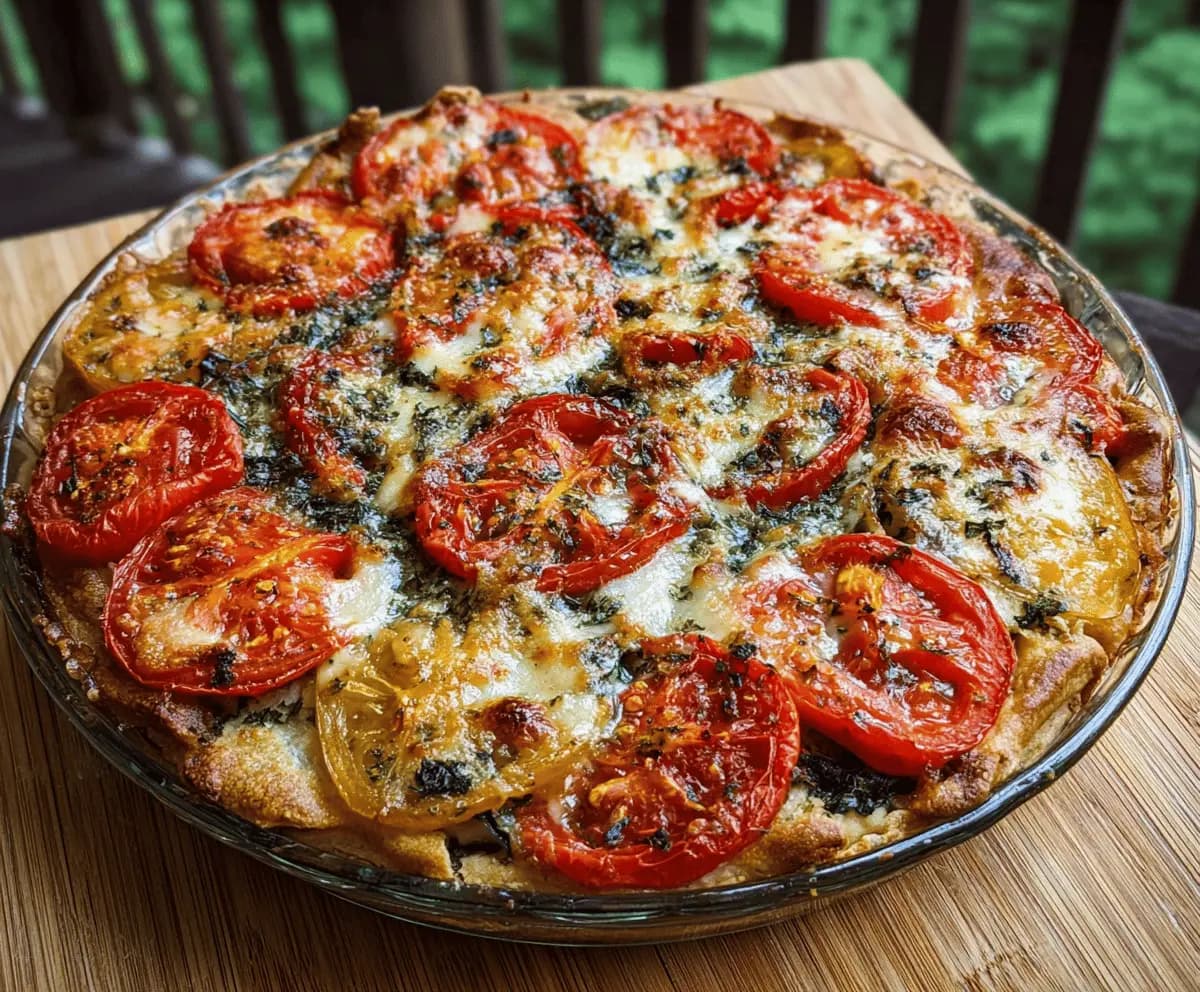 Summer Tomato and Eggplant Pie with Mozzarella