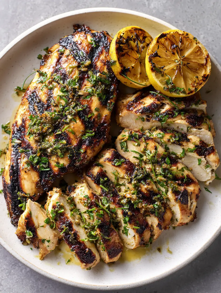 Mediterranean Chicken Marinade with Charred Lemon and Parsley