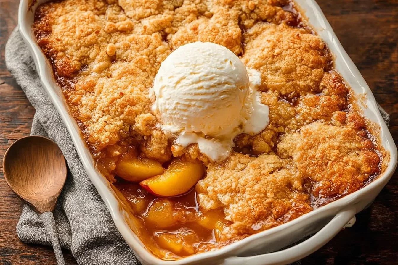 Joanna Gaines Peach Cobbler with Juicy Peaches and Buttery Golden Topping