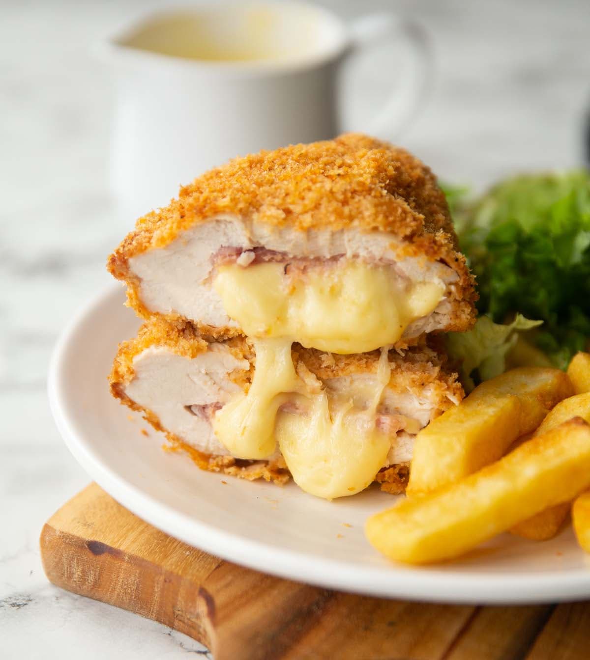 Baked Chicken Cordon Bleu with Mustard Cream Sauce